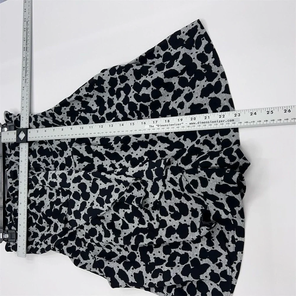 Express Romper Women's Size 2 Black Strapless Animal Print Ruffle Detail Casual